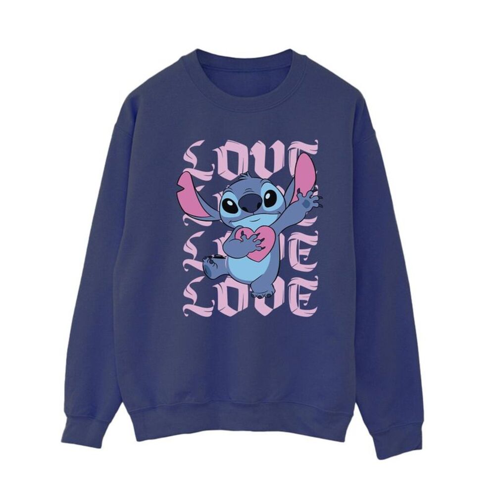 Lilo & Stitch Womens/Ladies Valentine Love Stitch Sweatshirt / Navy Blue